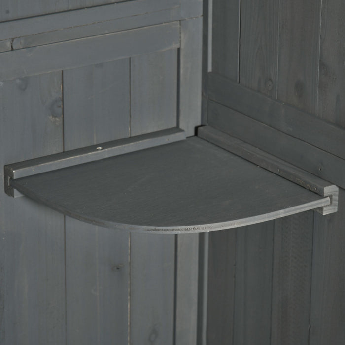 Outsunny Remise De Jardin, Remises Et Rangement Exterieur Atelier De Jardinage Outils Maison De Rangement Utilitaire Toit En Spirale Resistant A L'eau Et Aux Intemperies 3 Niveaux D'etageres Gris
