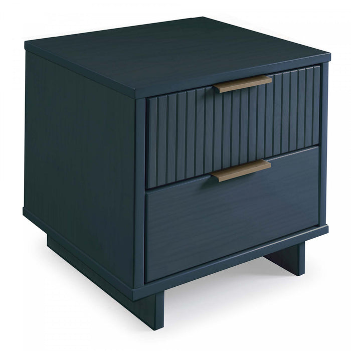 Table de nuit Granville Moderne 18\" en bleu minuit (2 tiroirs) - Lot de 2