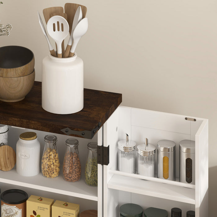 HOMCOM Armoire garde-manger de cuisine avec etageres reglables, blanc