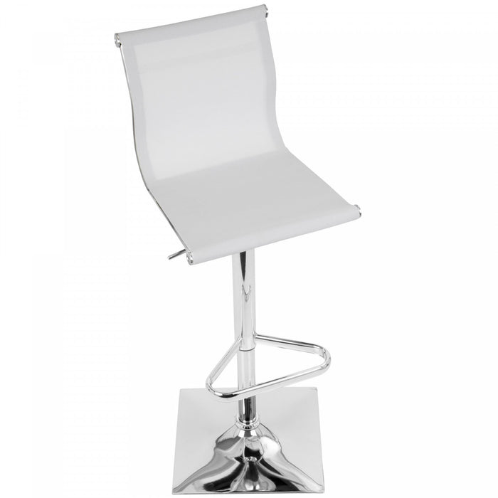 Tabouret bar pivotant réglable contemporain Mirage en tissu - blanc