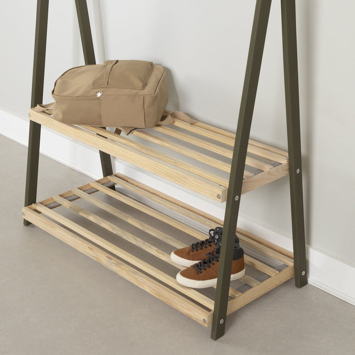 Portant à vêtements Sweedi en bois pour enfants - vert olive
