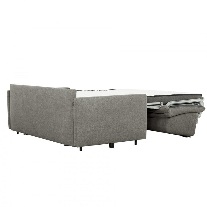 Brix 70 po. Canape-lit euro en tissu texture avec matelas mousse memoire - Pierre