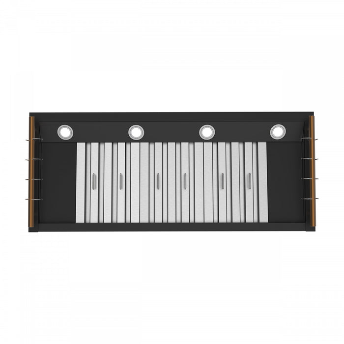 Hotte de cuisiniere murale Venezia de 48 po, noir-FRHWM5503-48BLK