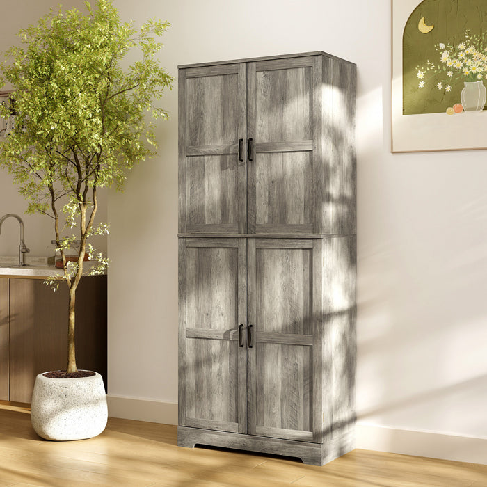 HOMCOM Buffet style ferme, meuble de rangement de cuisine, gris