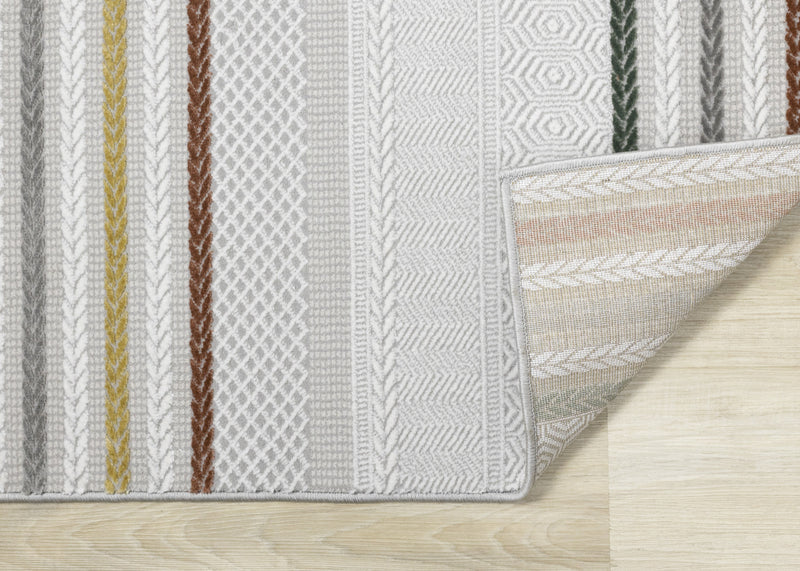Carpette London à rayures multicolores - 5 pi 3 po x 7 pi 7 po