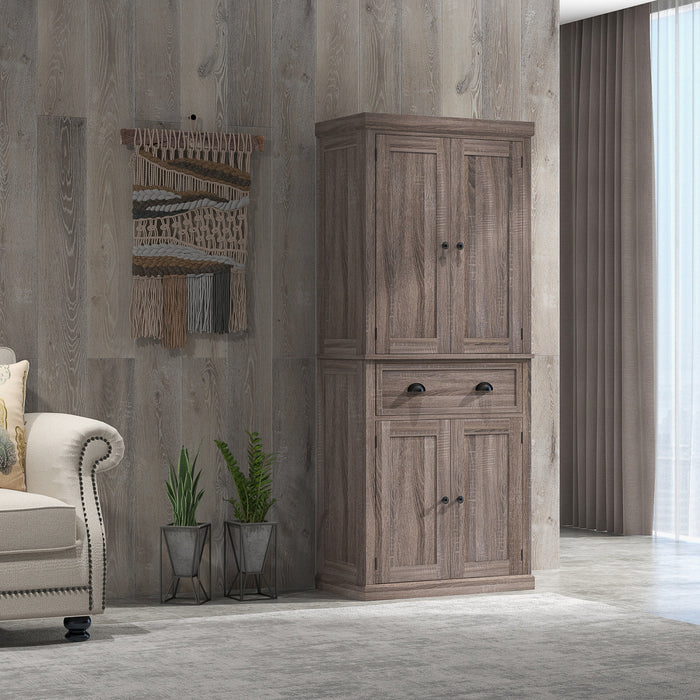 HOMCOM Armoire Garde-Manger Cuisine Etagere Tiroir Bois