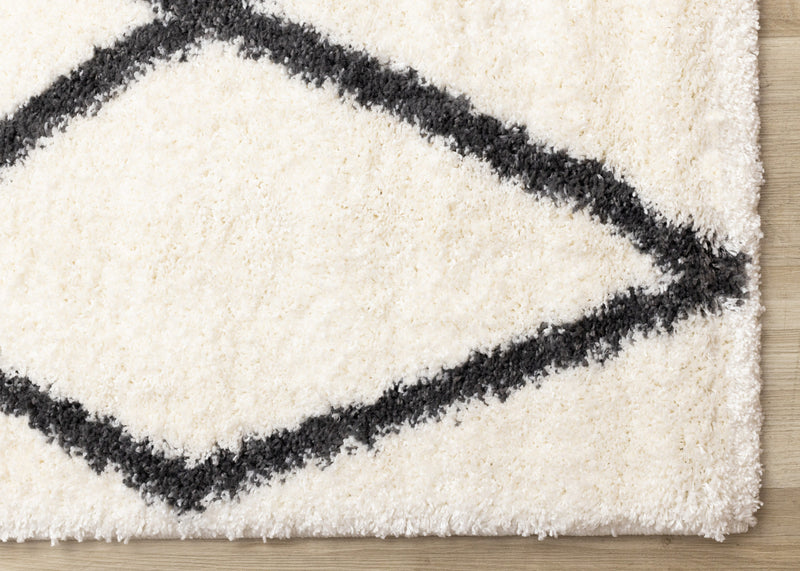 Tapis Fairmont treillis blanc gris, 7'10'' x 10'6''
