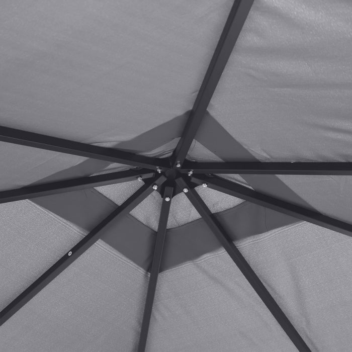 Outsunny 10 Pi X 10 Pi A Toit Souple Exterieur Gazebo Murs Rideaux En Maille A Cadre En Acier
