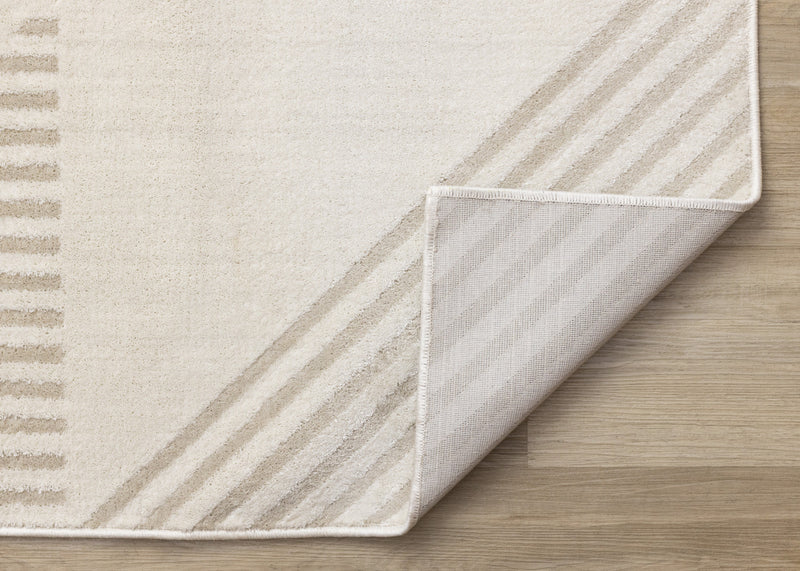 Carpette Hudson crème et beige à motif géométrique moderne - 7 pi 10 po x 10 pi 6 po
