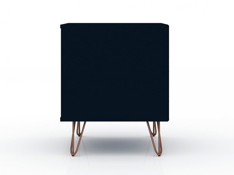 Table de nuit Rockefeller Mid-Century Modern 20\" en bleu minuit (1 tiroir) - Lot de 2