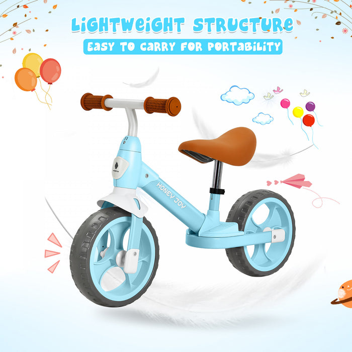 Honey Joy Kids Balance Bike Toddler Training Bike W / Feetrests Pour 2-5 Ans Bleu
