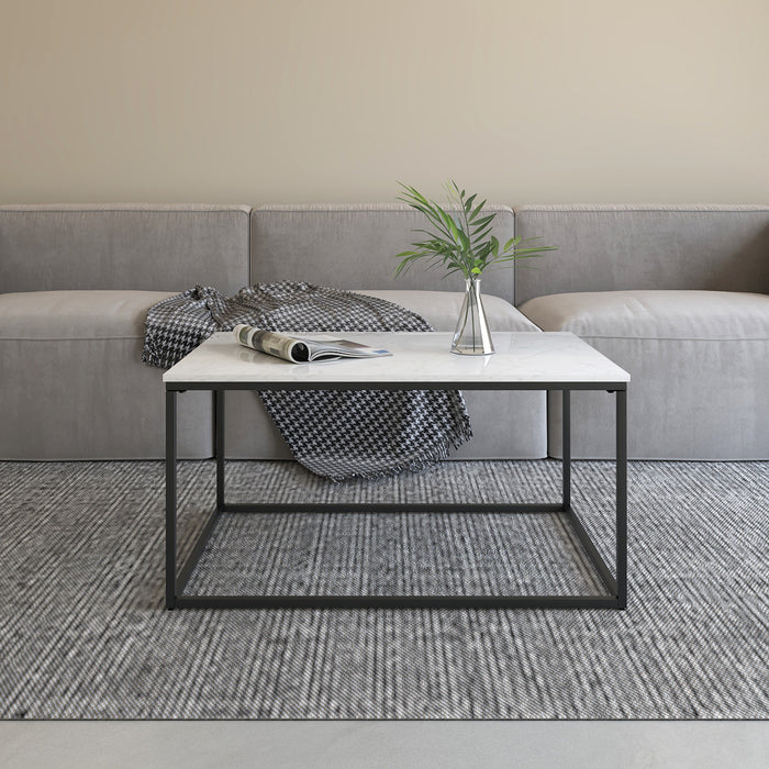 Terra Table Basse Rectangulaire avec Plateau en Marbre
