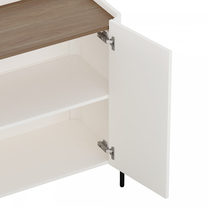 Buffet et meuble d’appoint Abbey Modern 2 pieces en erable et blanc casse