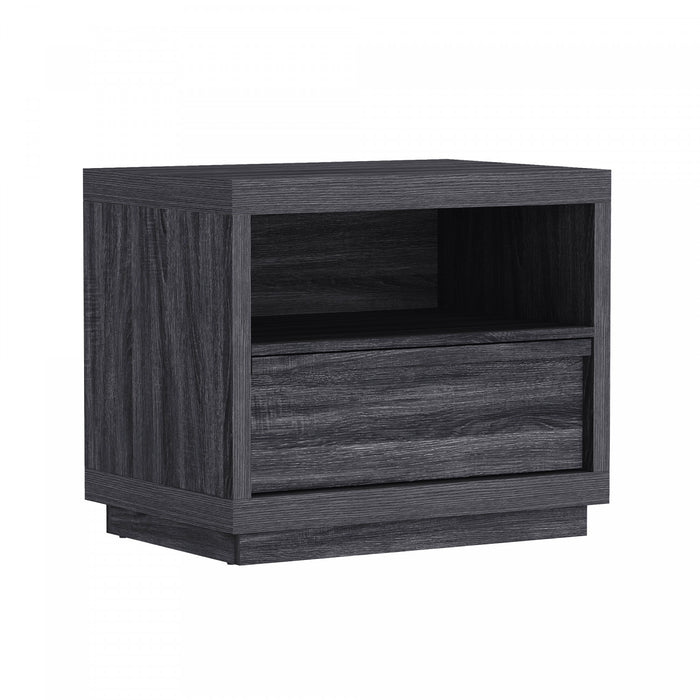 Table de nuit contemporaine Navis 26\" en gris charbon (1 tiroir)
