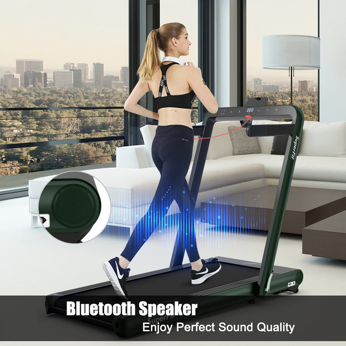 Tapis De Course Pliant 2 En 1 16km/h Superfit – Avec Bluetooth Et Controle Via App