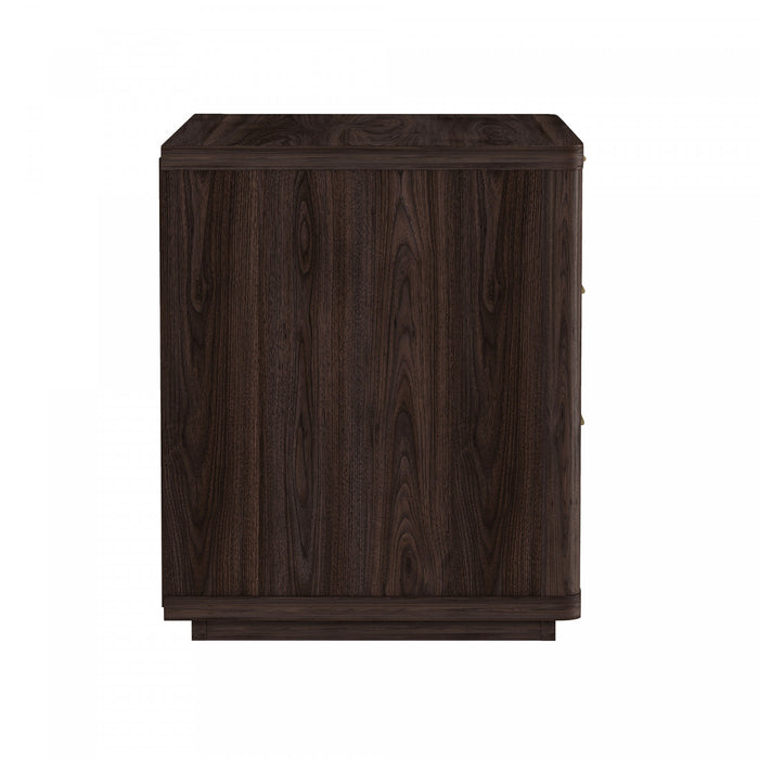 Table de nuit moderne Evelyn 32\" en brun (3 tiroirs)