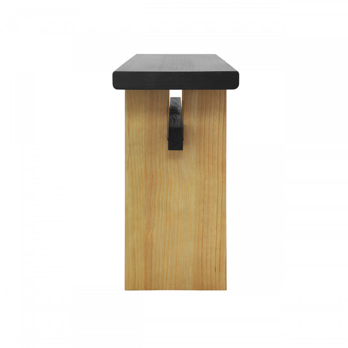 Console de style maison de campagne Emma 150 cm pour entrée - finition noire et brune