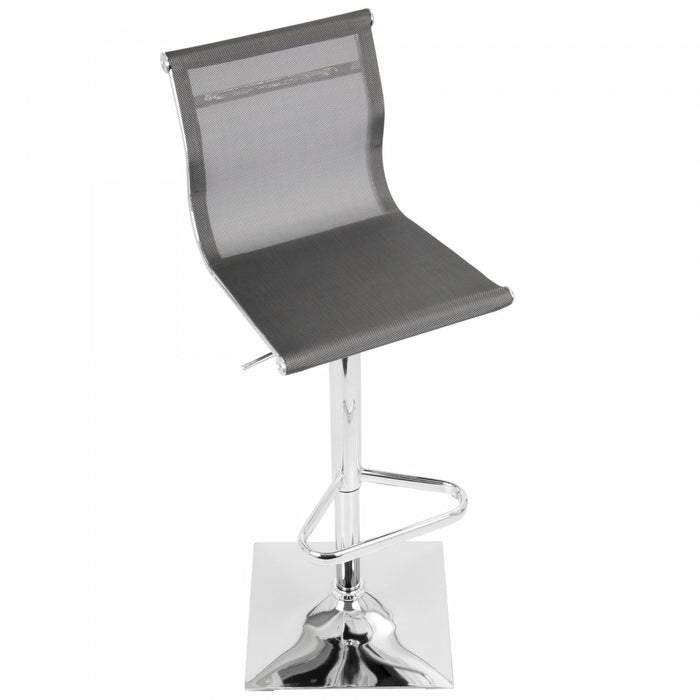 Tabouret bar pivotant réglable contemporain Mirage en tissu - argenté