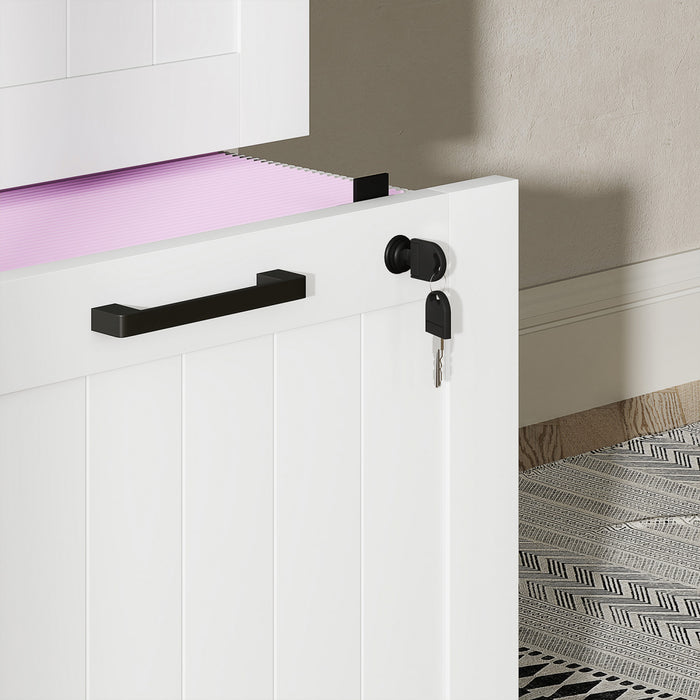 HOMCOM Classeur a 4 tiroirs avec serrure pour lettre A4, Blanc