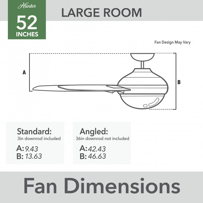 Ventilateur de plafond Dempsey avec luminaire - Noir