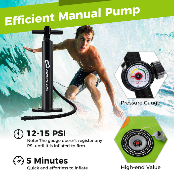 Petite Planche Gonflable De Sup Goplus, Planche De Pagaie Portable Avec Des Anneaux 5d