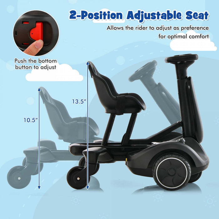 Costway Kart Electrique 6 V Pour Enfants, Vehicule De Derapage Pour Enfants, Siege Reglable A 2 Positions, Rotation A 360°, Roues Durables, Vitesse Max 4,8 Km/h, Klaxon, Pour Les 3 A 8 Ans