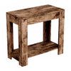 Table d’appoint étroite classique de 24 po avec rangement dissimulé et tablette inférieure - bois recyclé brun
