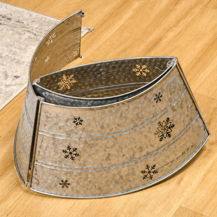Homcom Collier De Sapin De Noel 26\" Avec Motifs De Flocons De Neige Argente