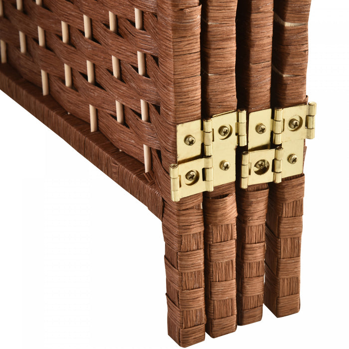 Homcom Separateur De Piece En Osier Tisse A 4 Panneaux 6ft