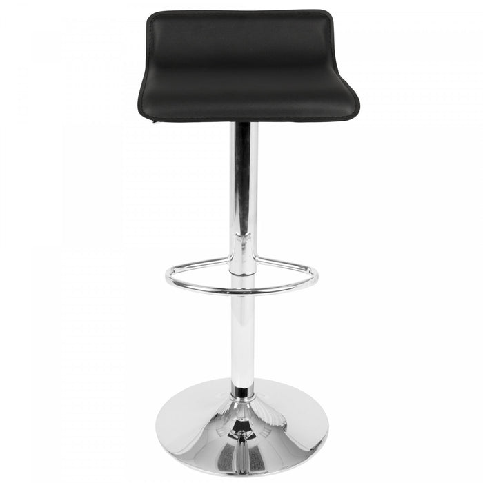 Tabouret pivotant contemporain Ale à hauteur réglable en tissu noir - ensemble de 2