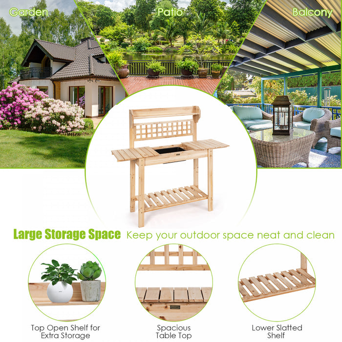 Table De Rempotage En Bois Costway