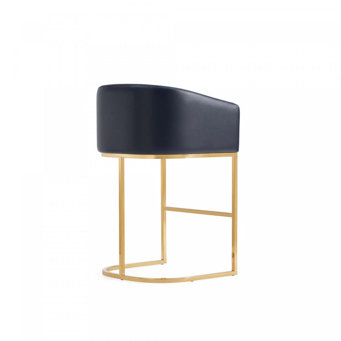 Tabouret de comptoir rembourre en metal noir style mid-century modern Louvre - Lot de 2