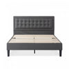 Dachelle Upholstered Platform Bed with Headboard in Dark Grey - Full Size | Dachelle lit plateforme rembourré avec tête de lit gris foncé - Double