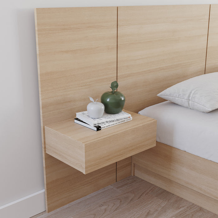 Ensemble 2 panneaux d’extension pour table de nuit flottante Milano Nordika - chêne blond naturel