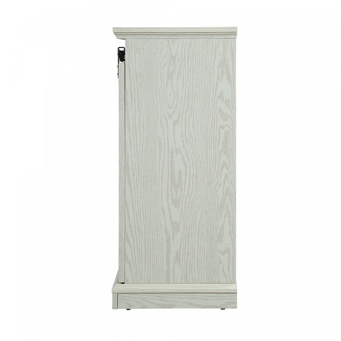 Foyer electrique moderne de style ferme Myrtle, 2 pieces, noir et chene creme