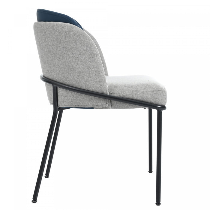 Olivia Ensemble de 4 chaises de salle a manger modernes avec pieds inclines et pieds reglables, bleu et gris