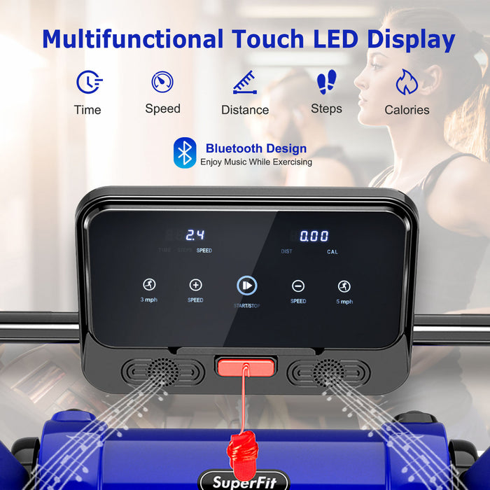 Tapis De Course Pliable 2,25cv Superfit Avec Haut-parleur Bluetooth