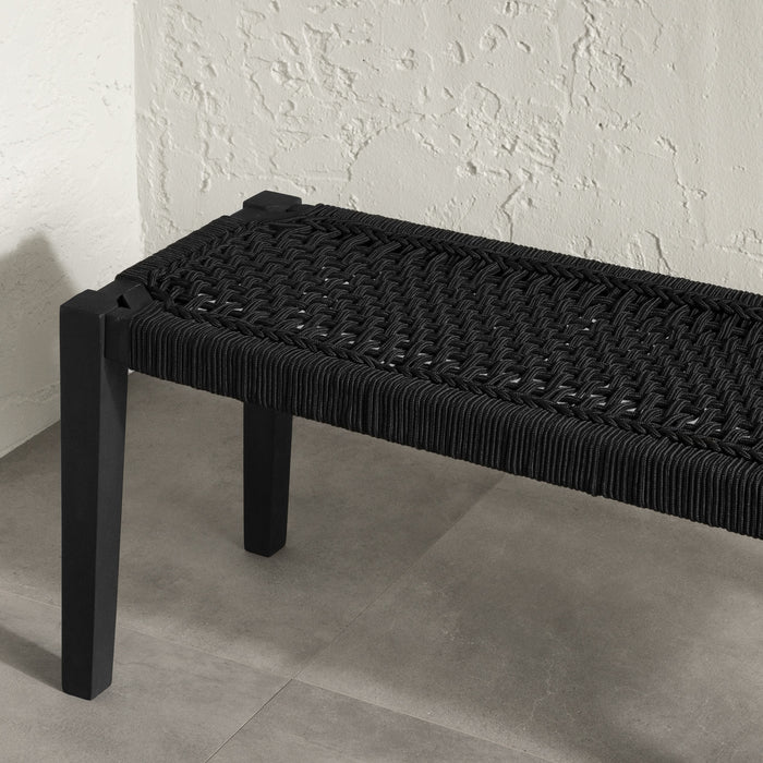 Banc Agave en corde - noir