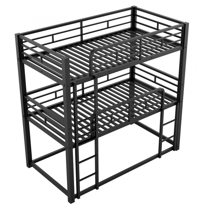 Jenny – Lit Triple Superpose En Metal, Format Simple, Design Compact A 3 Niveaux De Couchage – Noir