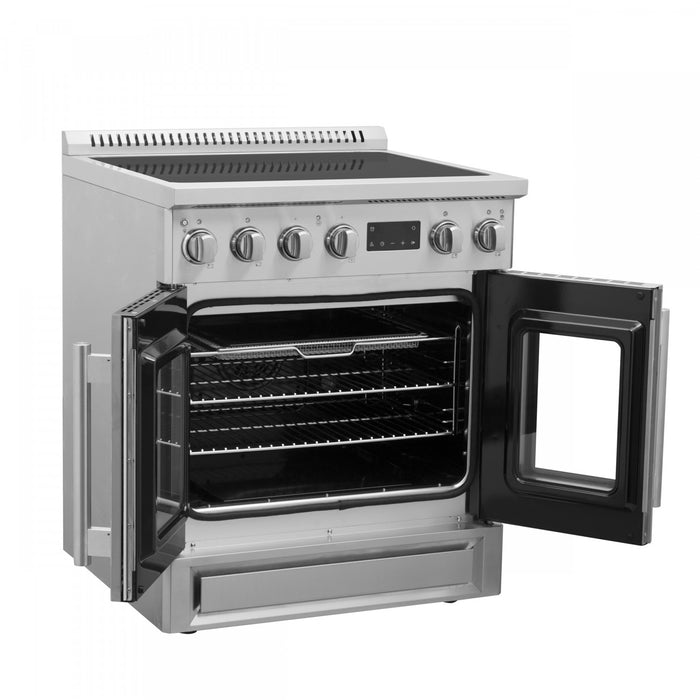 Cuisiniere a induction Torino de 30 po avec portes francaises, acier inoxydable – FFSIN0950-30