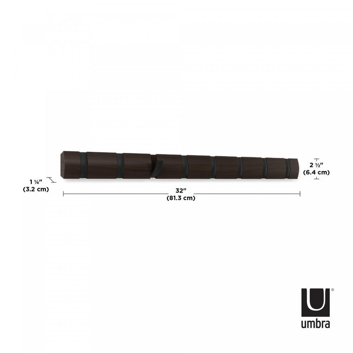 Crochets muraux Flip de Umbra - noirs et noyer