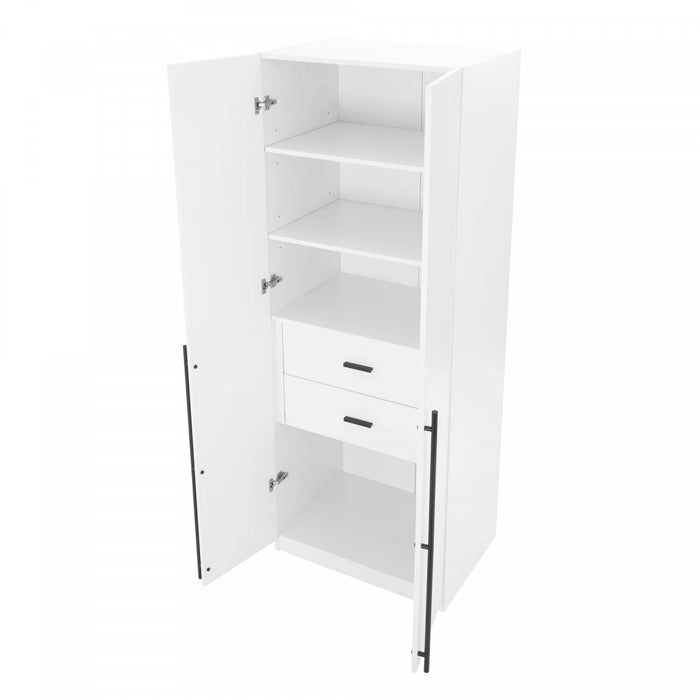 Armoire moderne Lee 32\" en blanc - Lot de 2