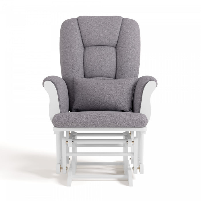 Storkcraft Tuscany Fauteuil bercant et pouf - Blanc avec gris swirl