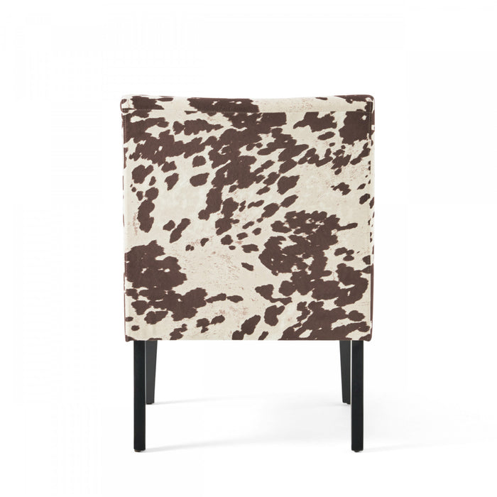 Lot De 2 Fauteuils D’appoint Oliver En Tissu aspect lin Avec Pieds En Bois D’hévéa - Marron Et Blanc