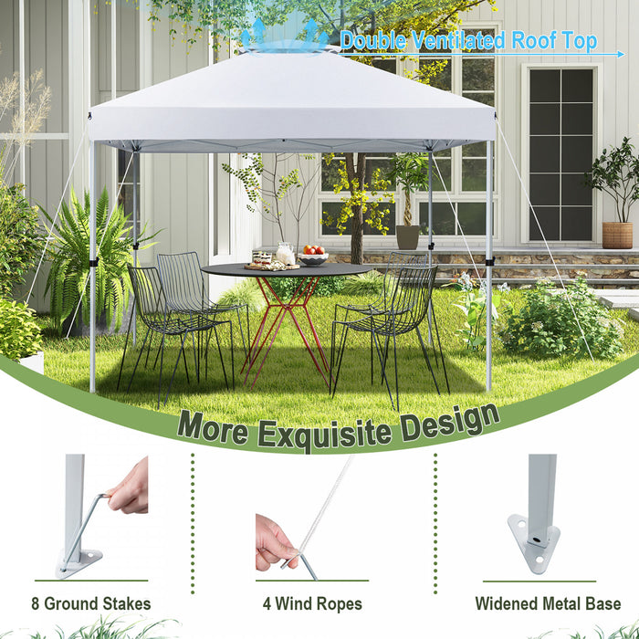 Costway 2-tier 10’ X 10’ Pop-up Canopy Tente Gazebo Instantane Reglable Porter Sac With Wheel