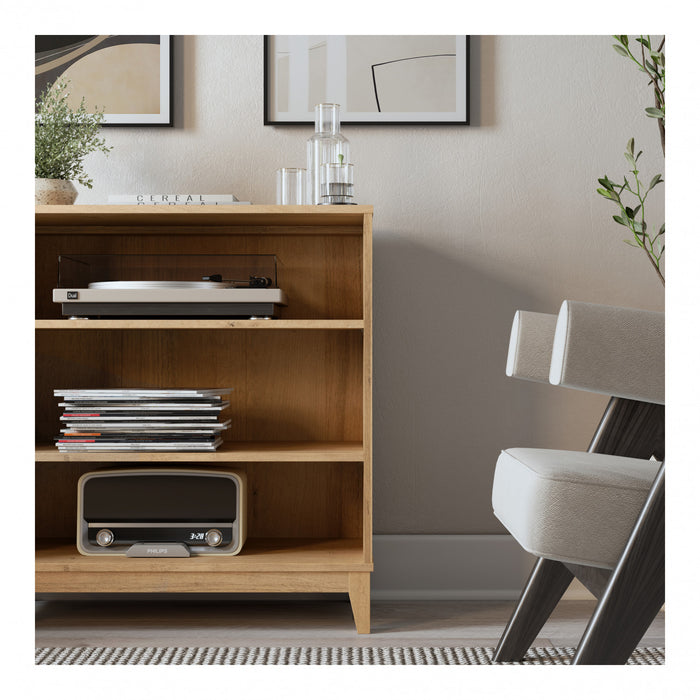 Modulr Bibliotheque A 2 Tablettes Reglables – Chene Naturel