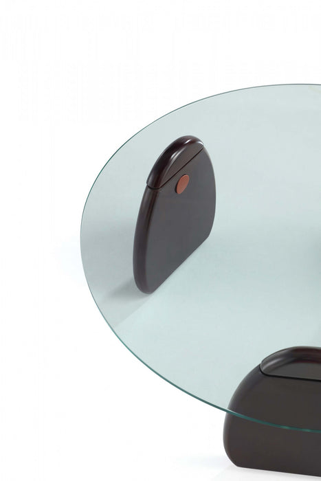 Ensemble moderne et glamour Artesia de 2 tables : table basse et table d’appoint en noyer