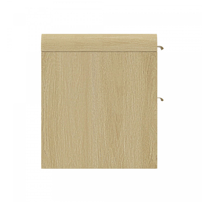 Table de nuit moderne Grace 28\" en chene naturel et or (2 tiroirs) - Lot de 2