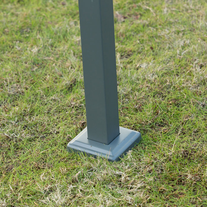 Outsunny 10x7 Pi Cadre En Metal Pergola Gazebo Avec Auvent Retractable Patio Exterieur Abri Soleil Jardin Raisin Tente Resistant A L'eau, Ombre De Jardin, Gris