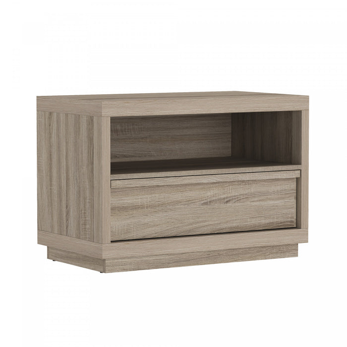 Table de nuit contemporaine Navis 32\" en chene naturel (1 tiroir)